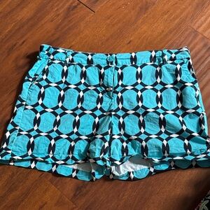 Crown & Ivy Teal and Black Geometric Women Shorts